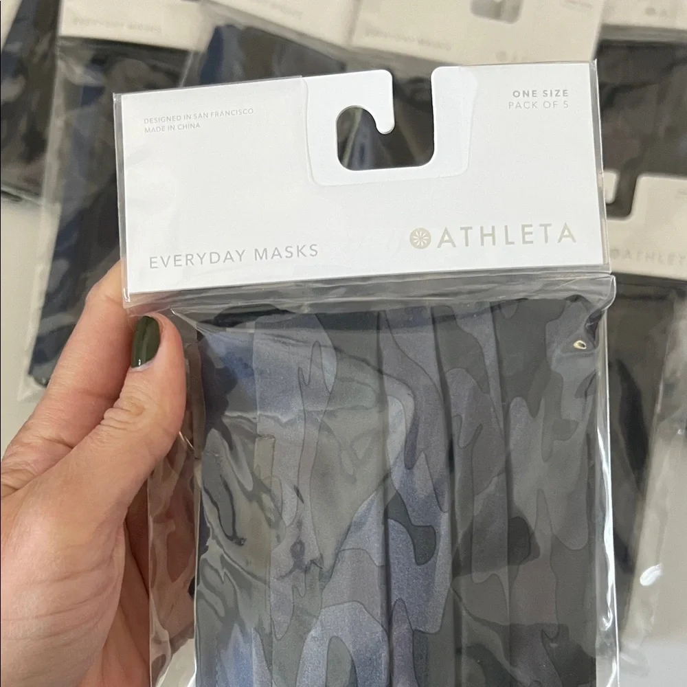 athleta everyday mask 5pk, camo print and assorted colors, one size